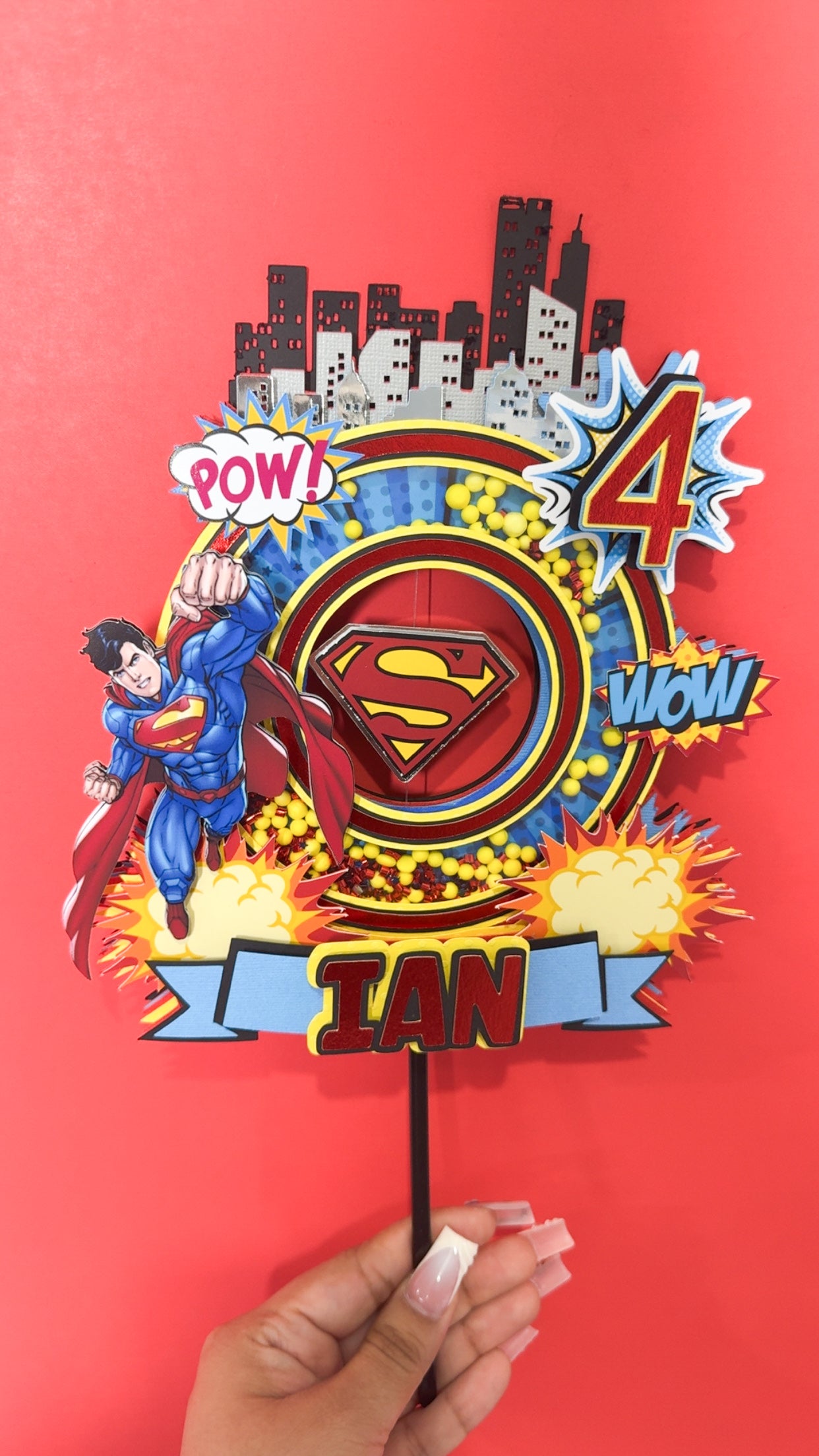 Superman halo caketopper